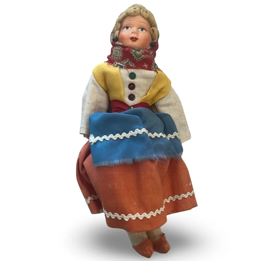 Vintage Greek Folk Art Souvenir Travel Doll
